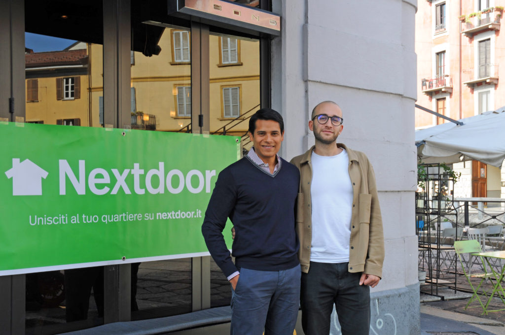 Amedeo Galano e Nirav Tolia Primo Anniversario Nextdoor