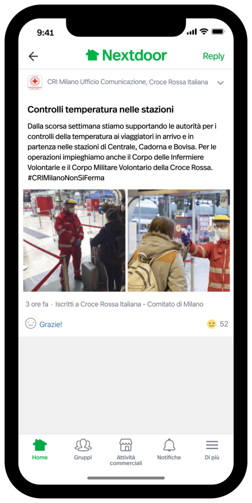 Schermata Nextdoor Croce Rossa Italiana Al Lavoro Nelle Stazioni